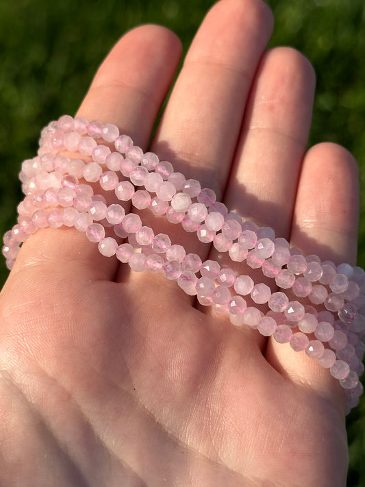 Faceted Rose Quartz Bracelets
