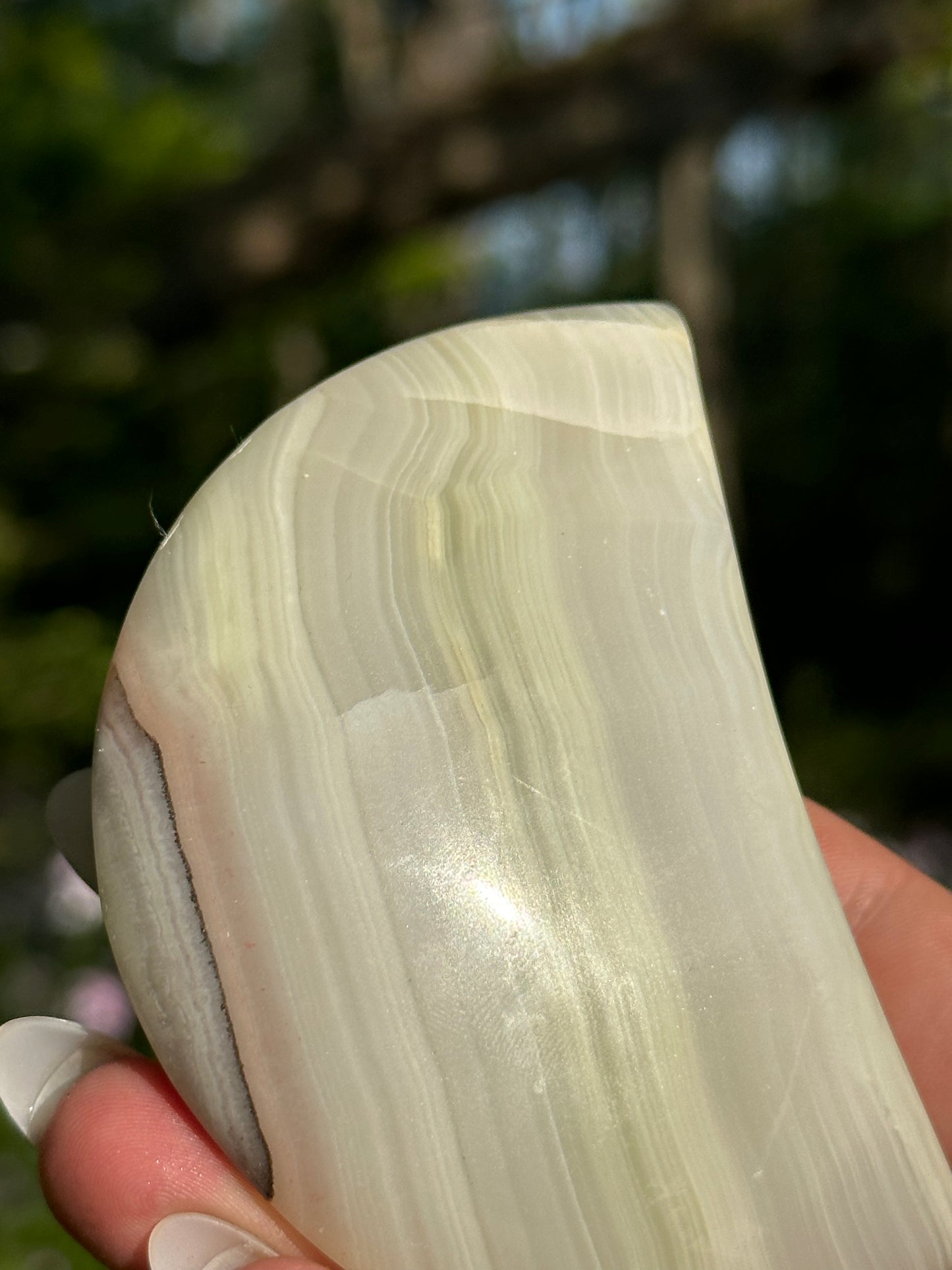 Green Banded Calcite Moons