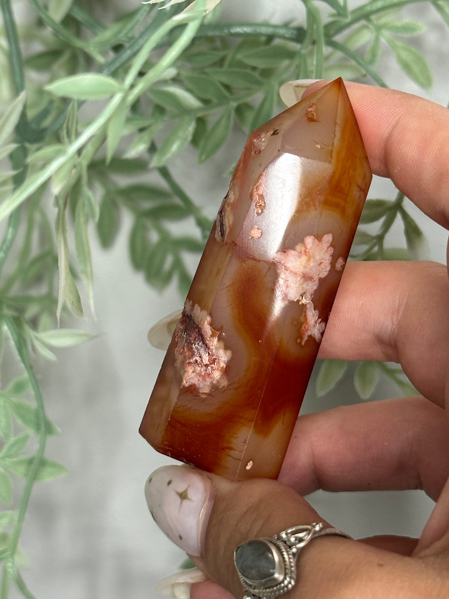 Carnelian Flower Agate Tower