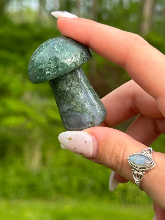 Moss Agate Mushroom