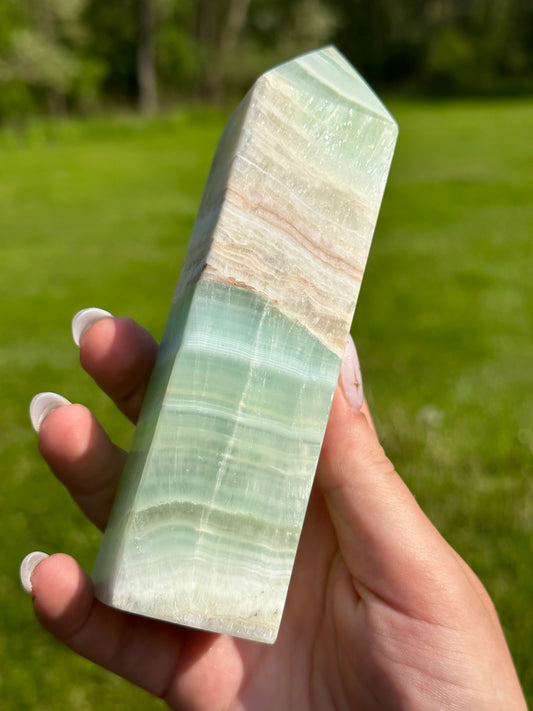 Pistachio Calcite Tower