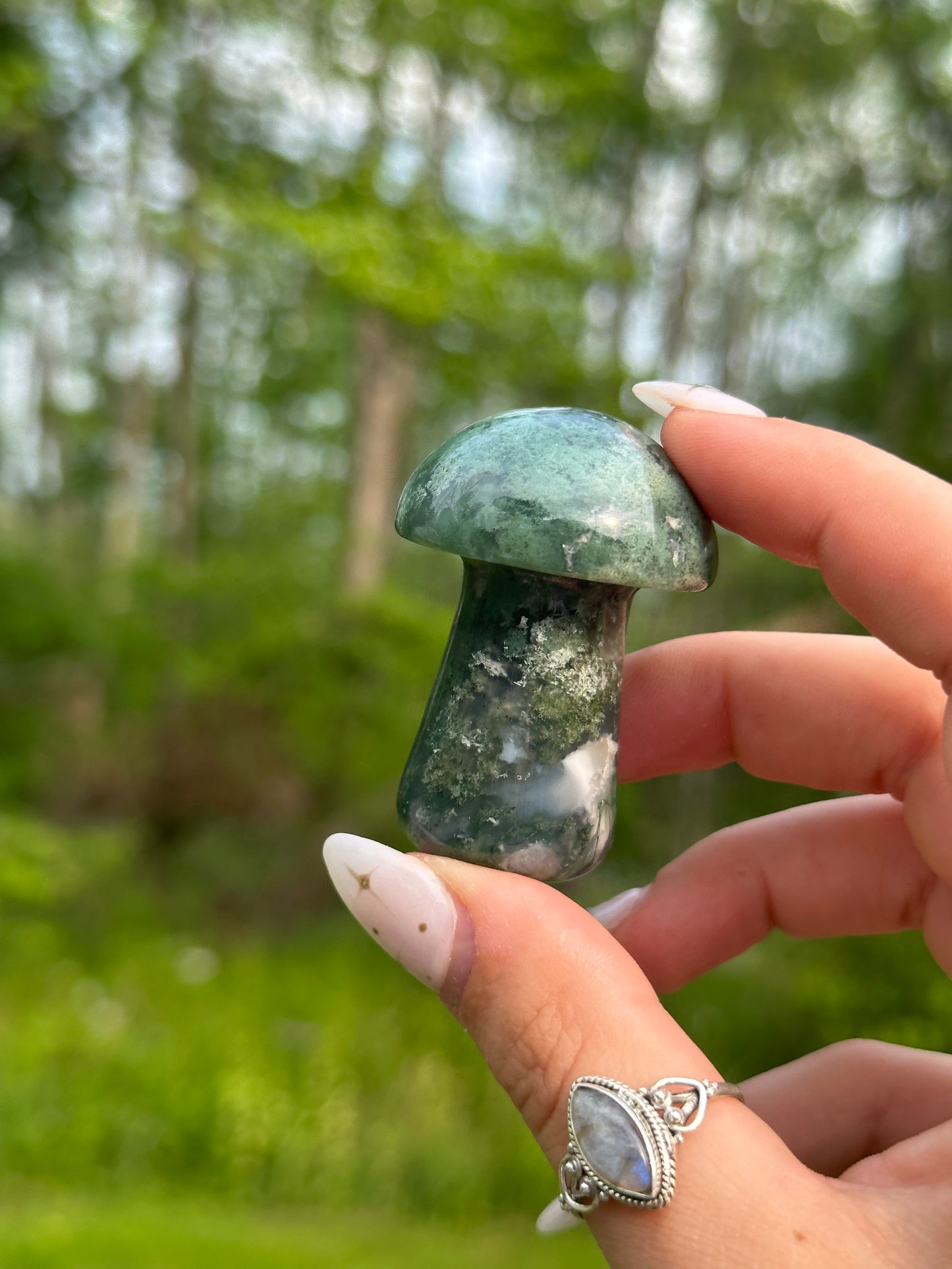 Moss Agate Mushroom