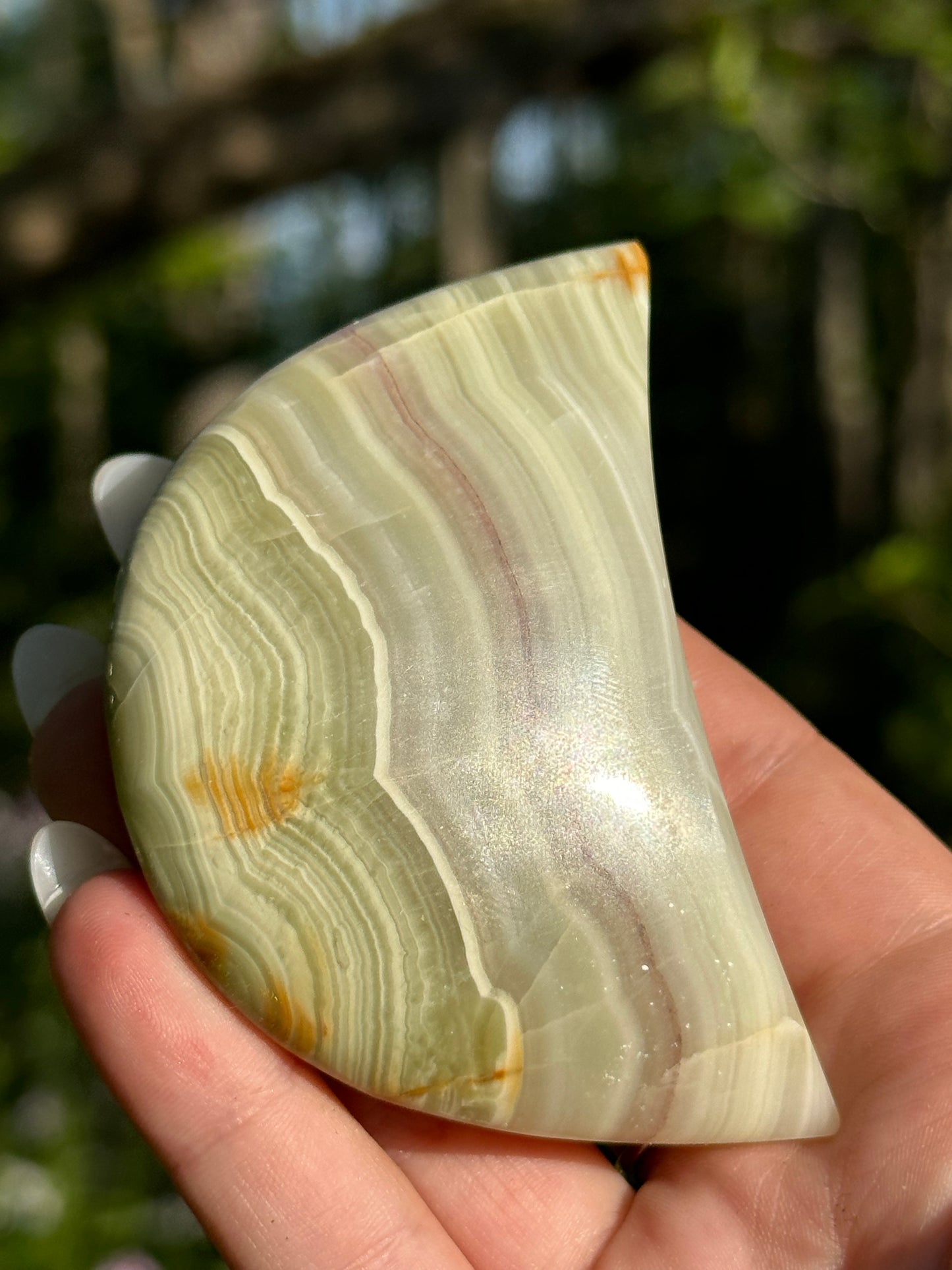 Green Banded Calcite Moons