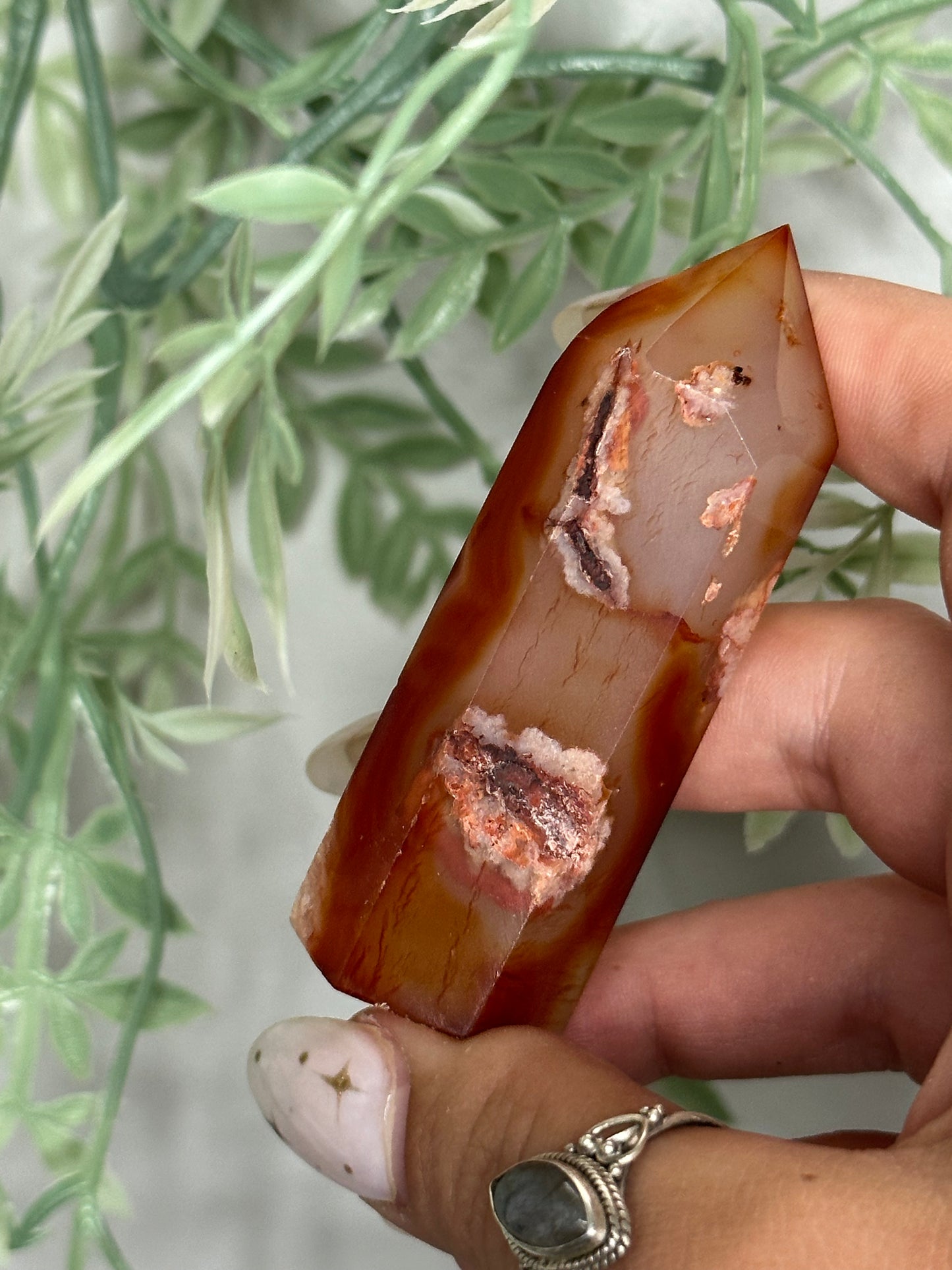 Carnelian Flower Agate Tower