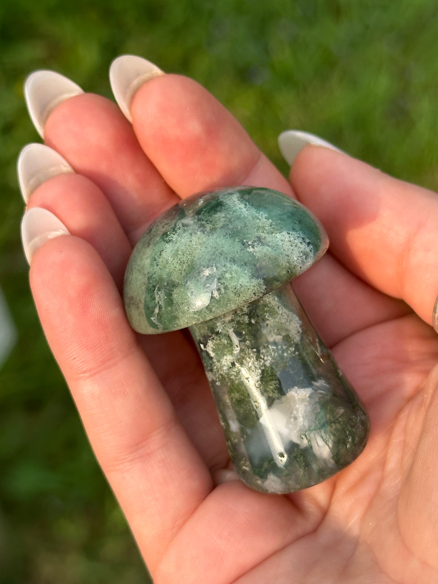 Moss Agate Mushroom