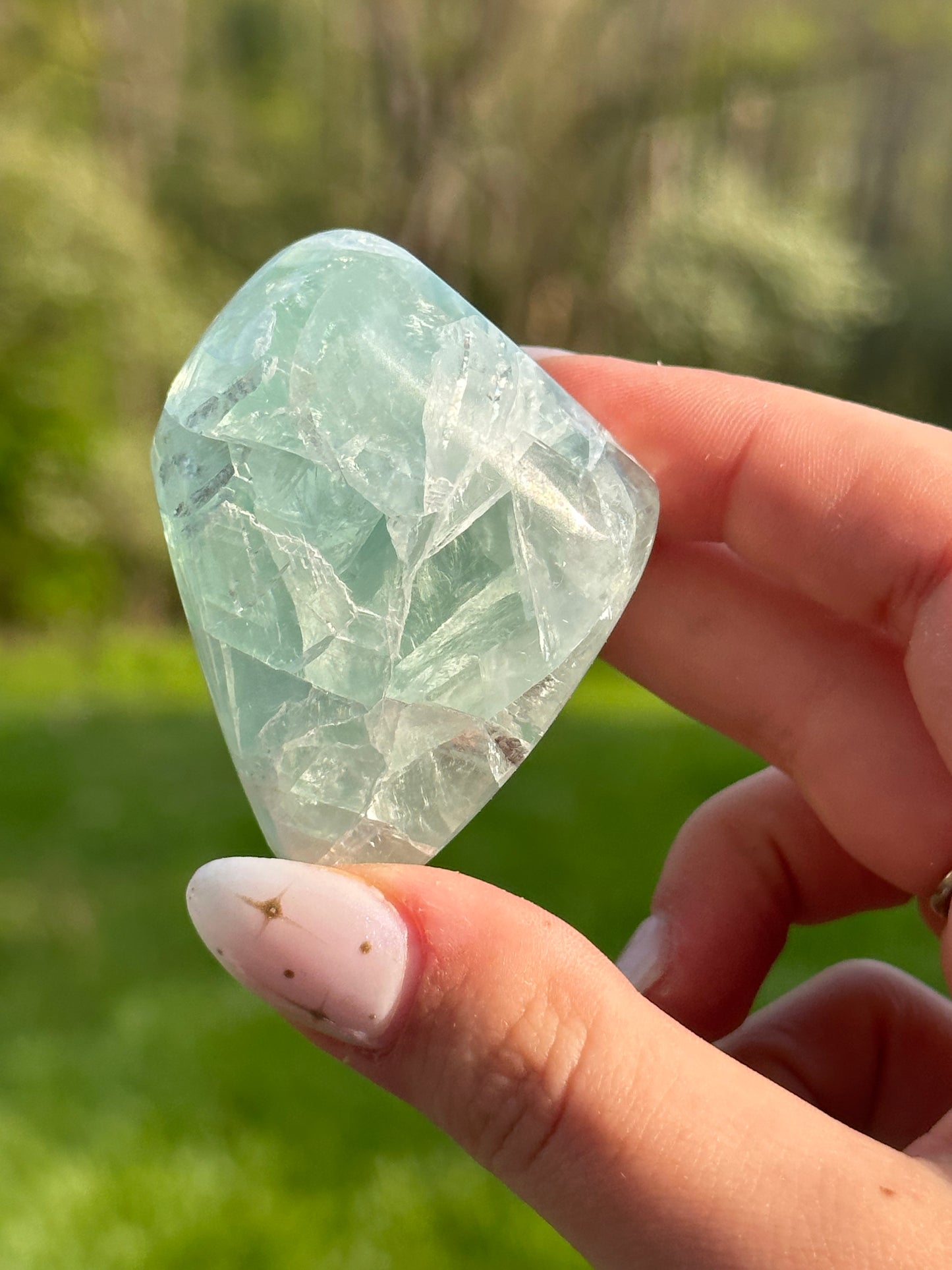 Green Flourite Pebble Palmstones