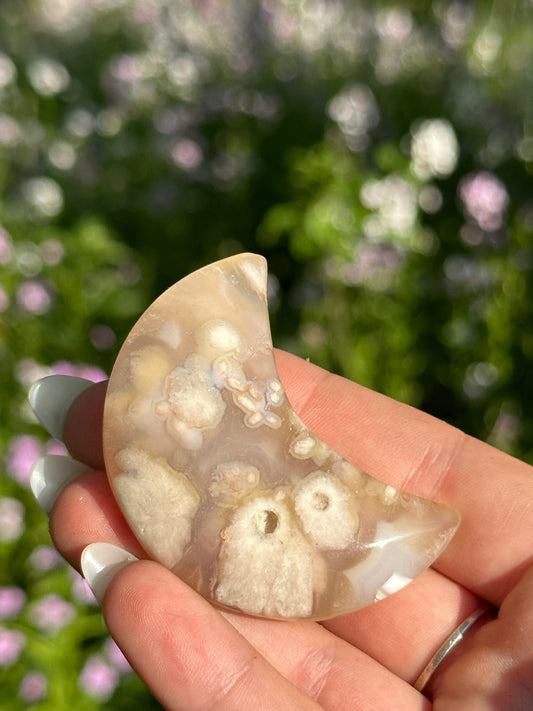 Flower Agate Moons
