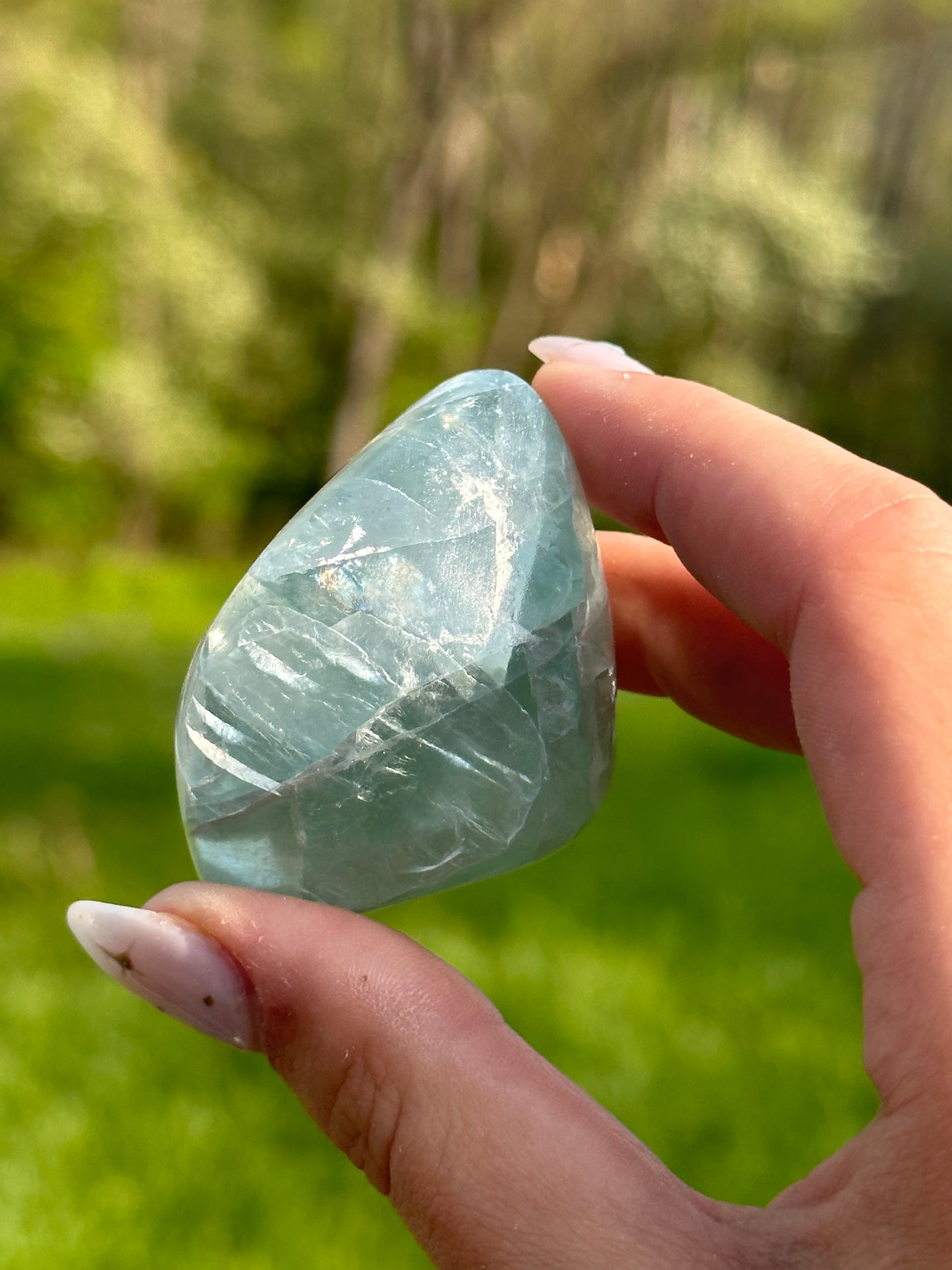 Green Flourite Pebble Palmstones