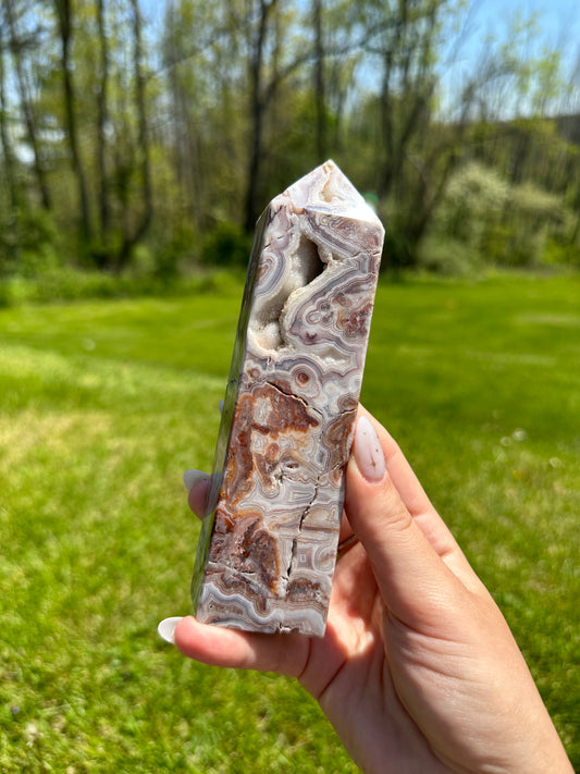 Mexican Crazy Lace Agate Tower