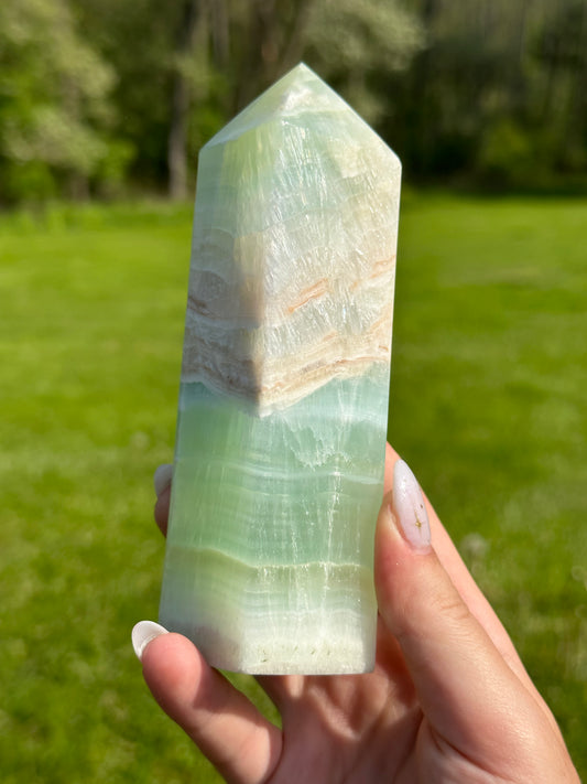 Pistachio Calcite Tower