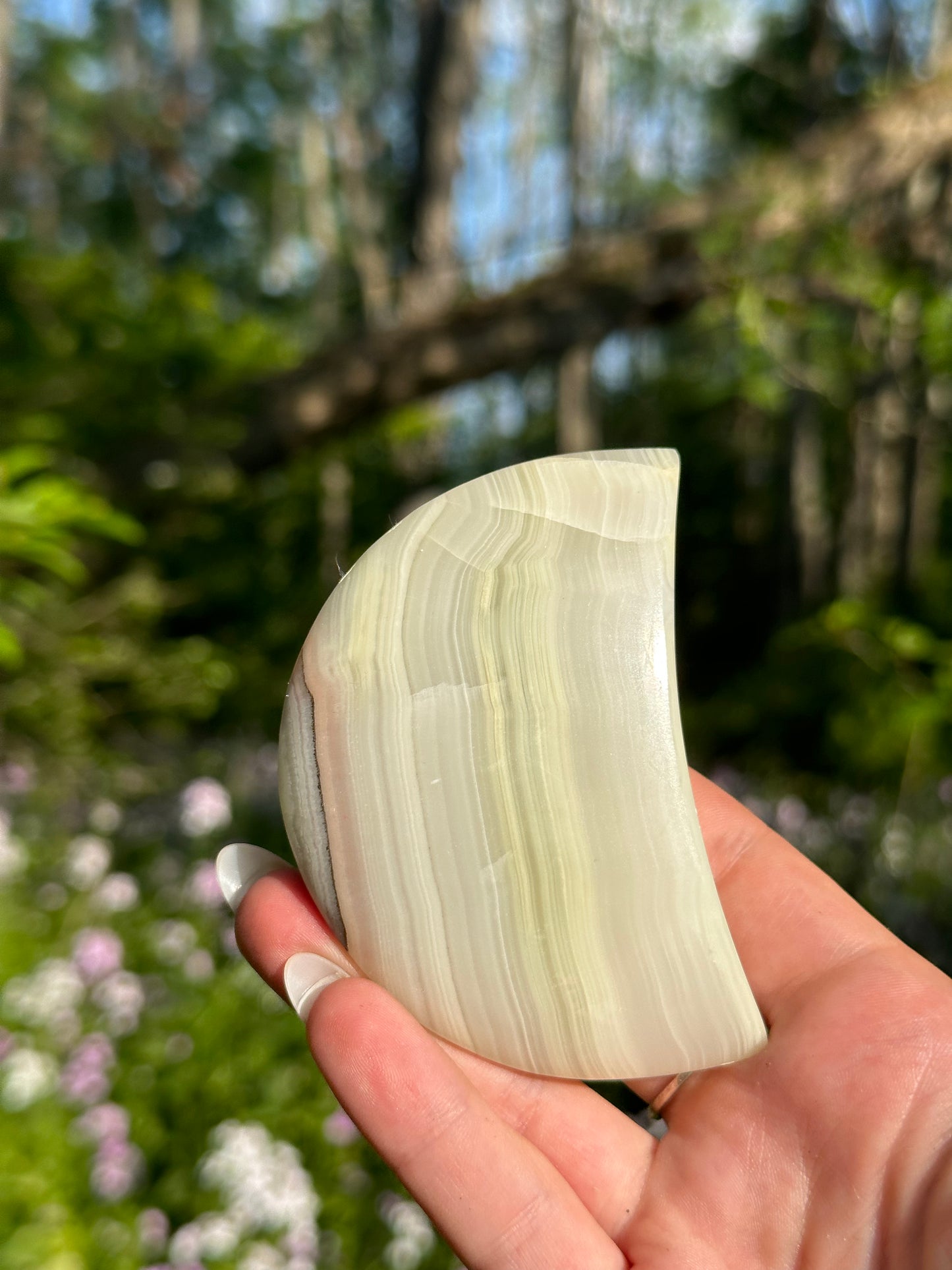 Green Banded Calcite Moons