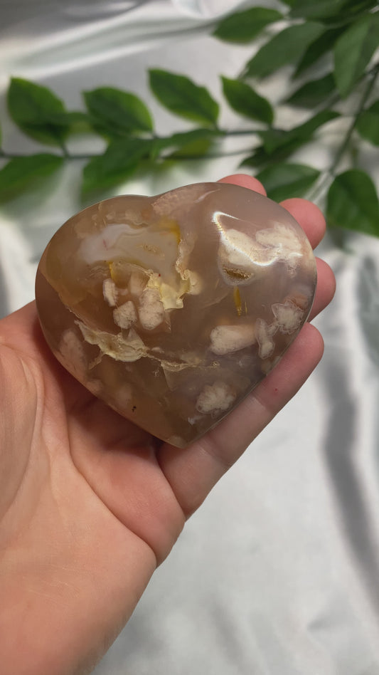 Flower Agate Heart