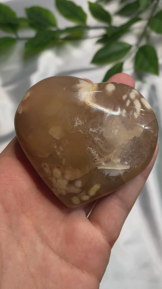 Flower Agate Heart