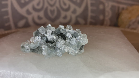 Black chalcedony with gemmy apophyllite -C