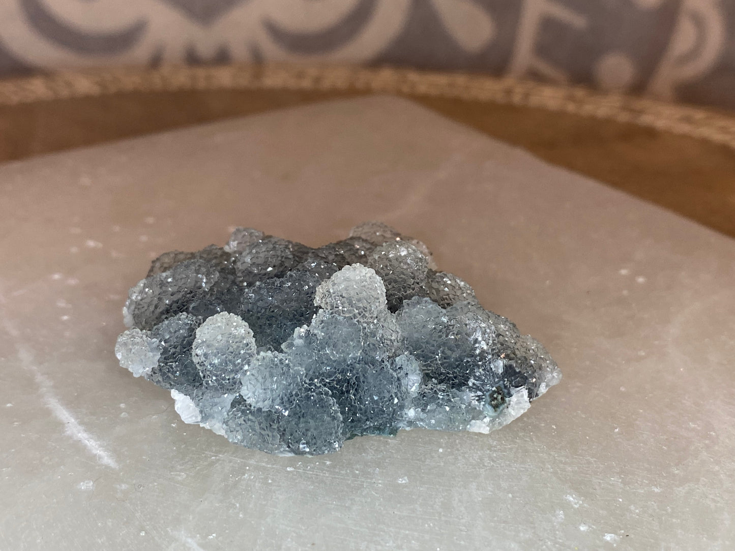 Black chalcedony with gemmy apophyllite - N