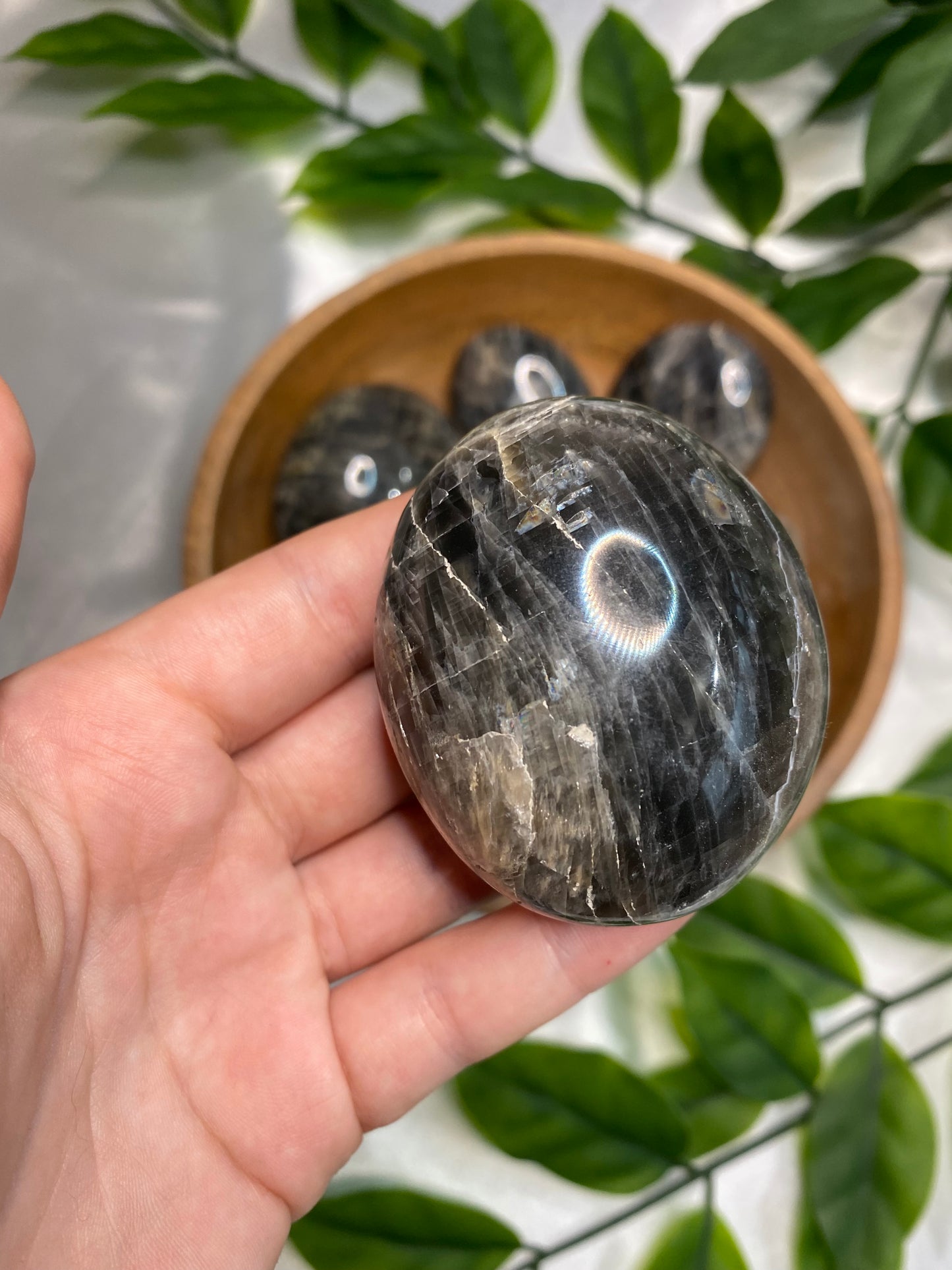 Black Moonstone Palmstones