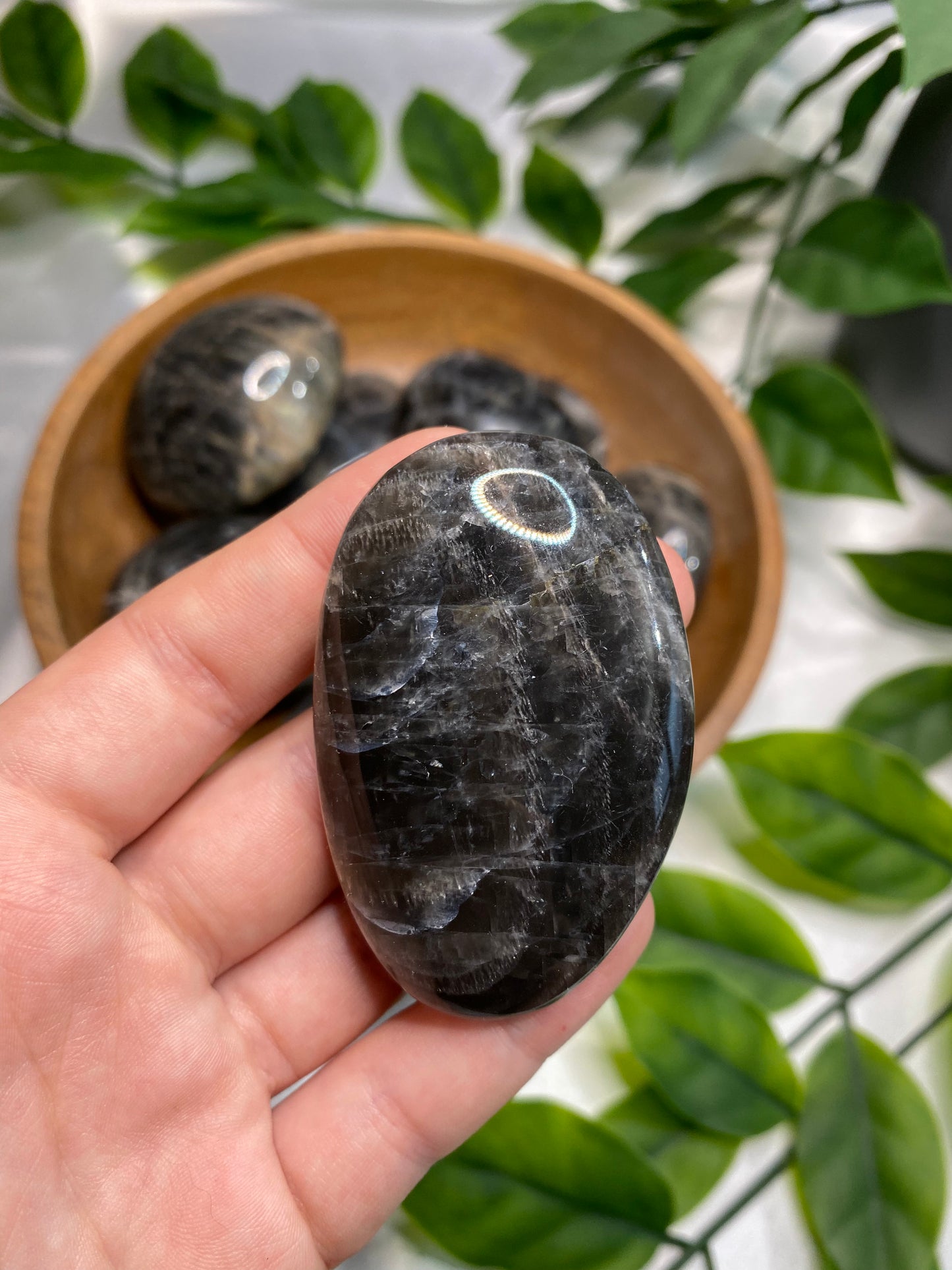 Black Moonstone Palmstones