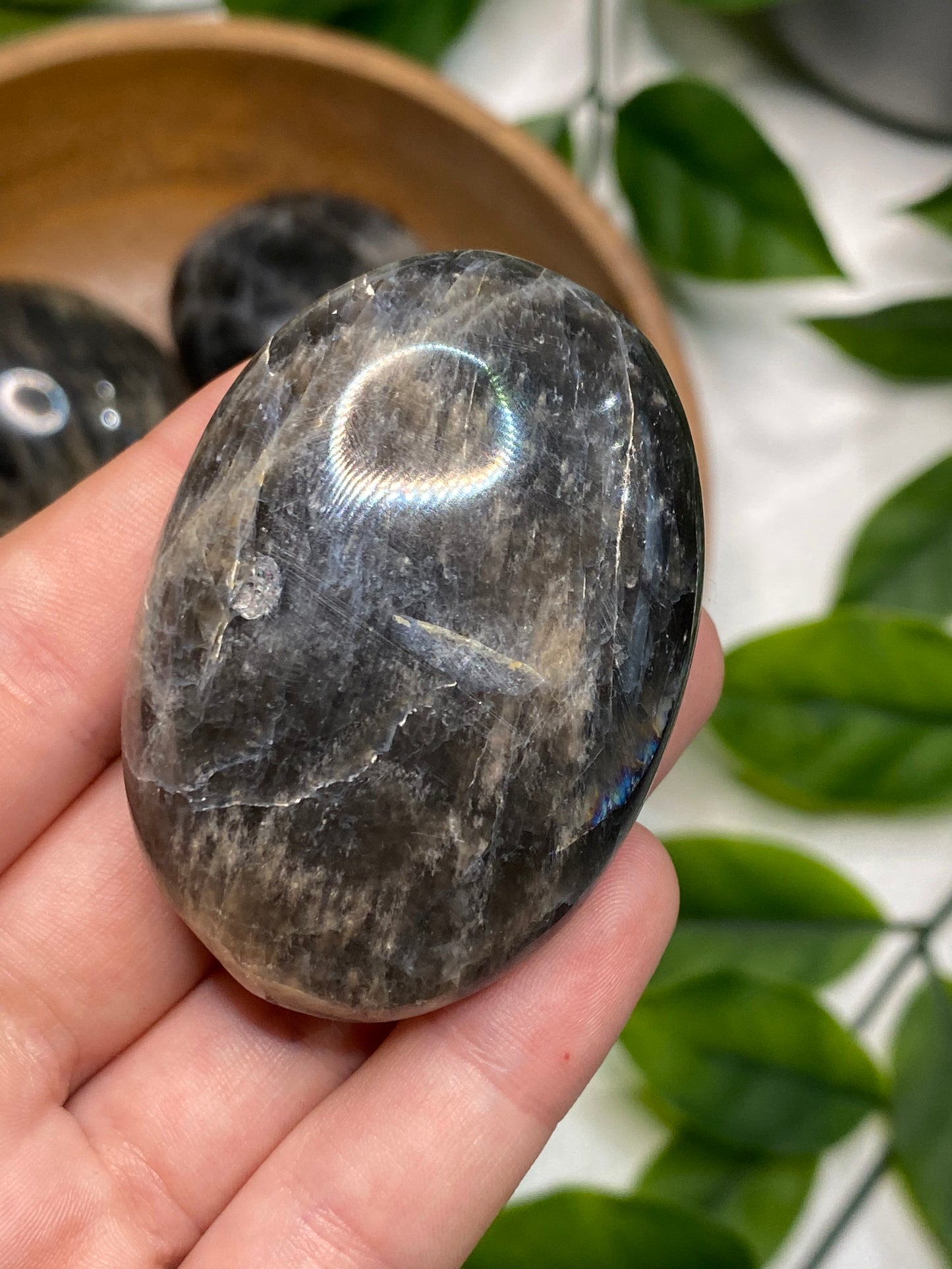 Black Moonstone Palmstones