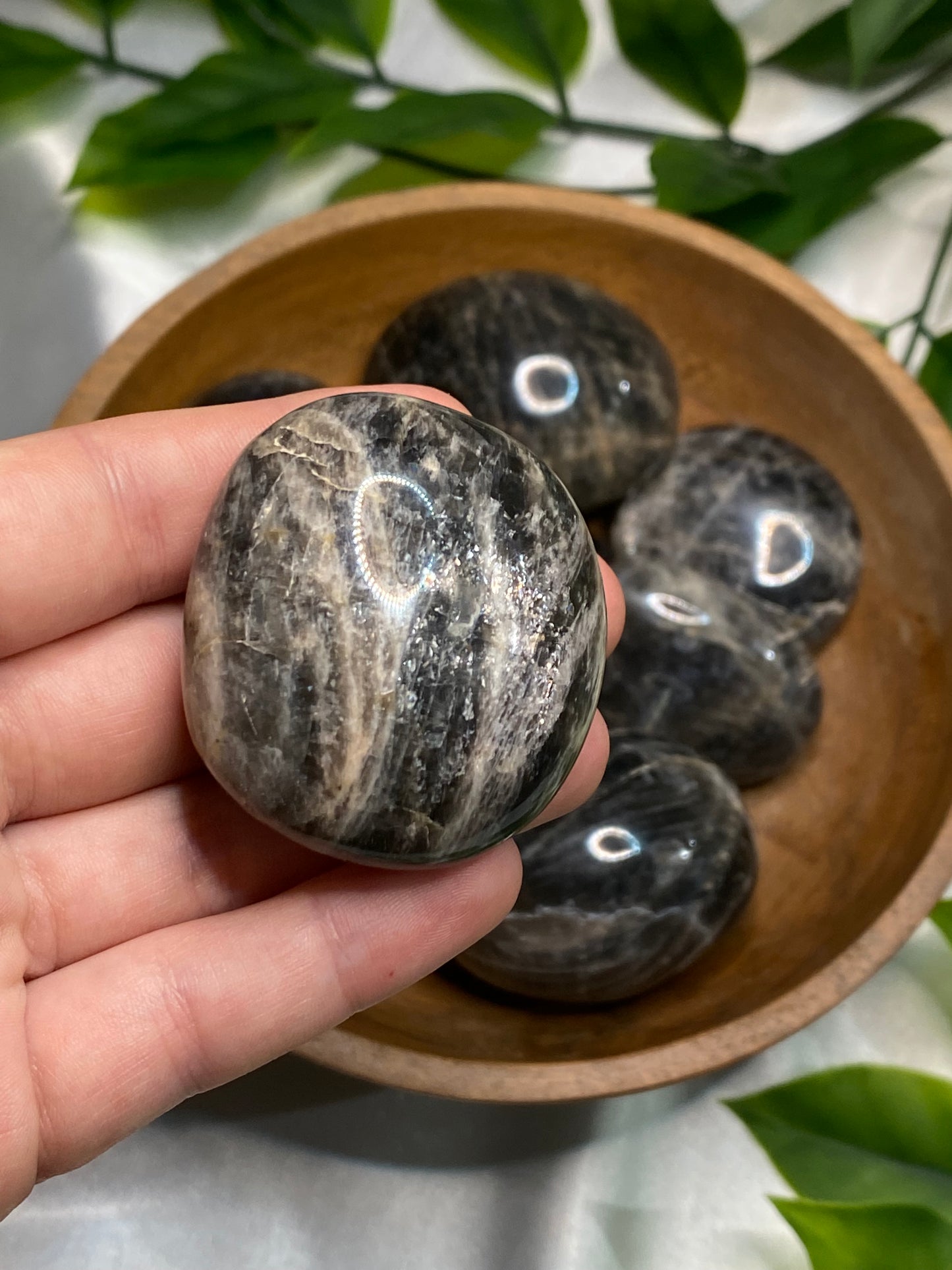 Black Moonstone Palmstones