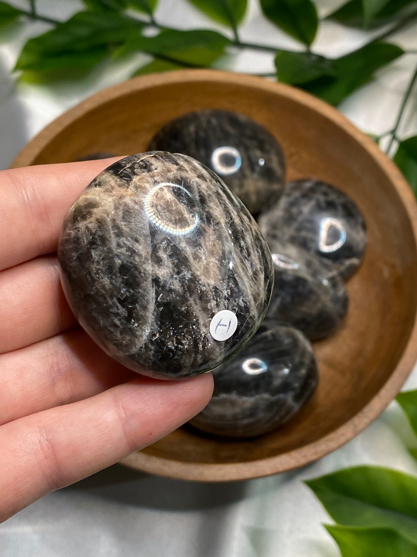 Black Moonstone Palmstones