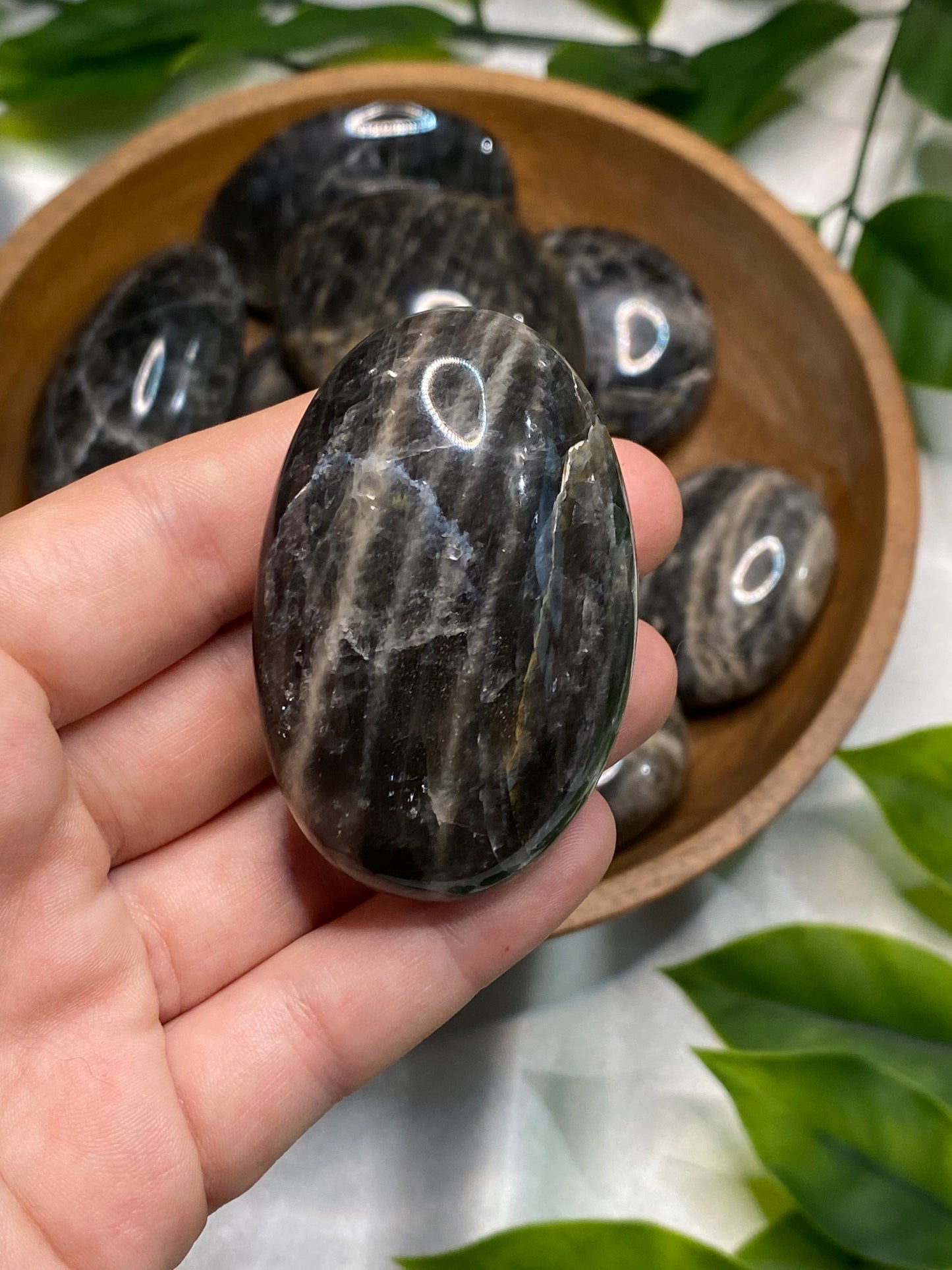 Black Moonstone Palmstones